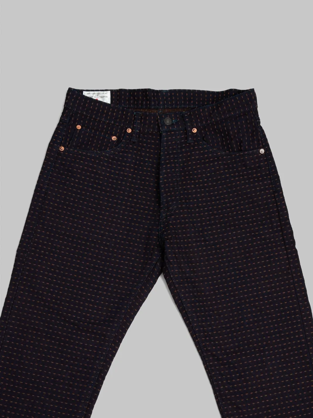 Studio D'Artisan D1897 15.5oz Kakishibu Sashiko Relaxed Tapered Jeans