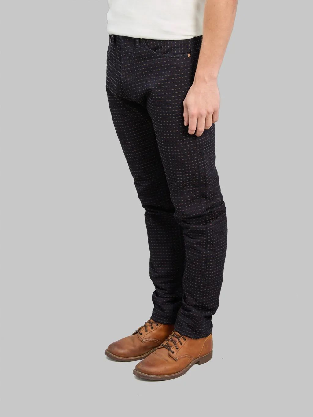 Studio D'Artisan D1897 15.5oz Kakishibu Sashiko Relaxed Tapered Jeans