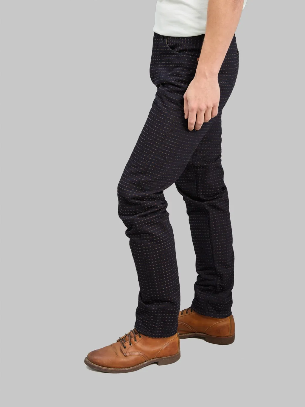 Studio D'Artisan D1897 15.5oz Kakishibu Sashiko Relaxed Tapered Jeans