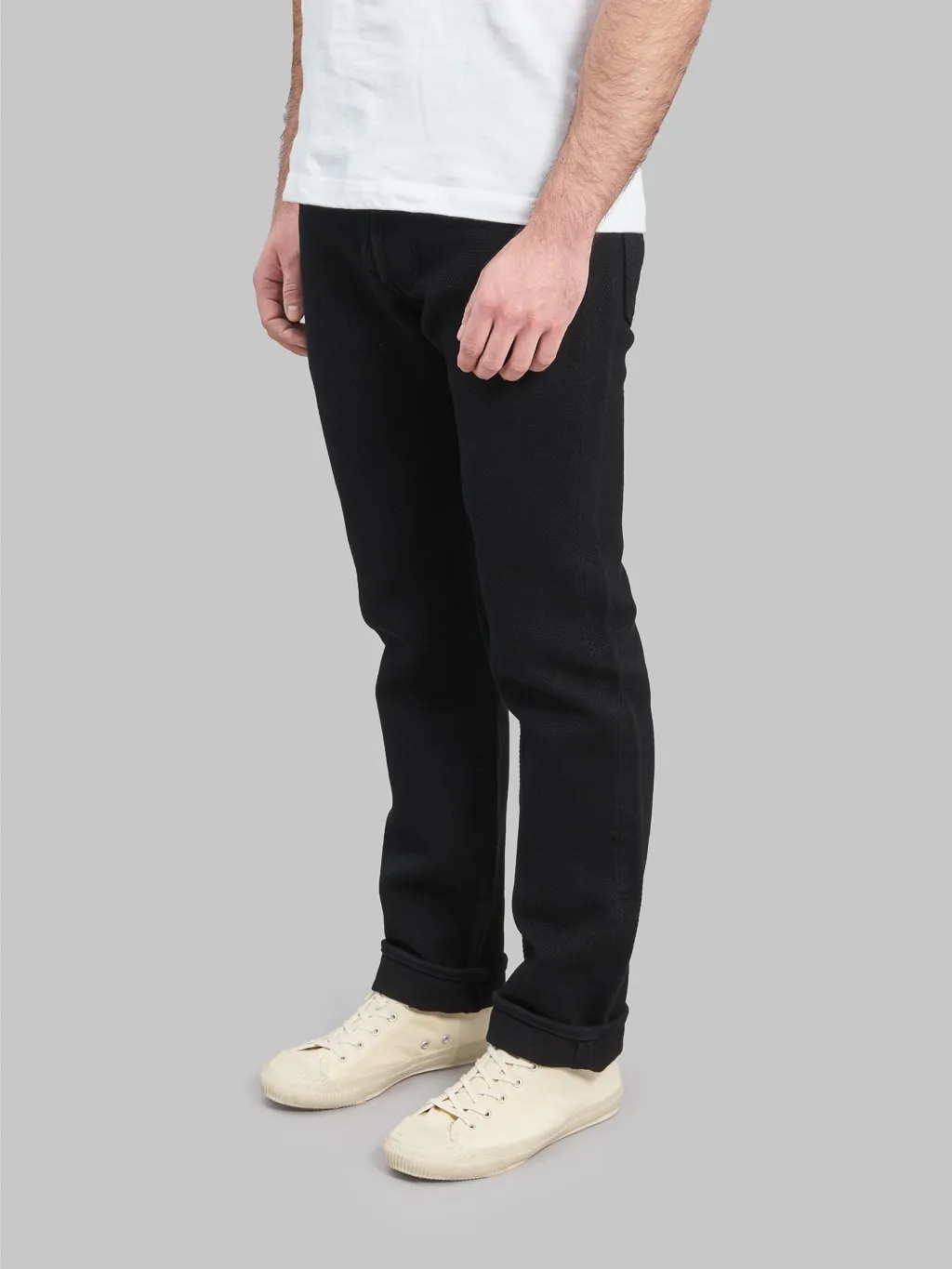 Studio D'Artisan SD1877 Kurozome Black 14oz Sashiko Slim Straight Jeans