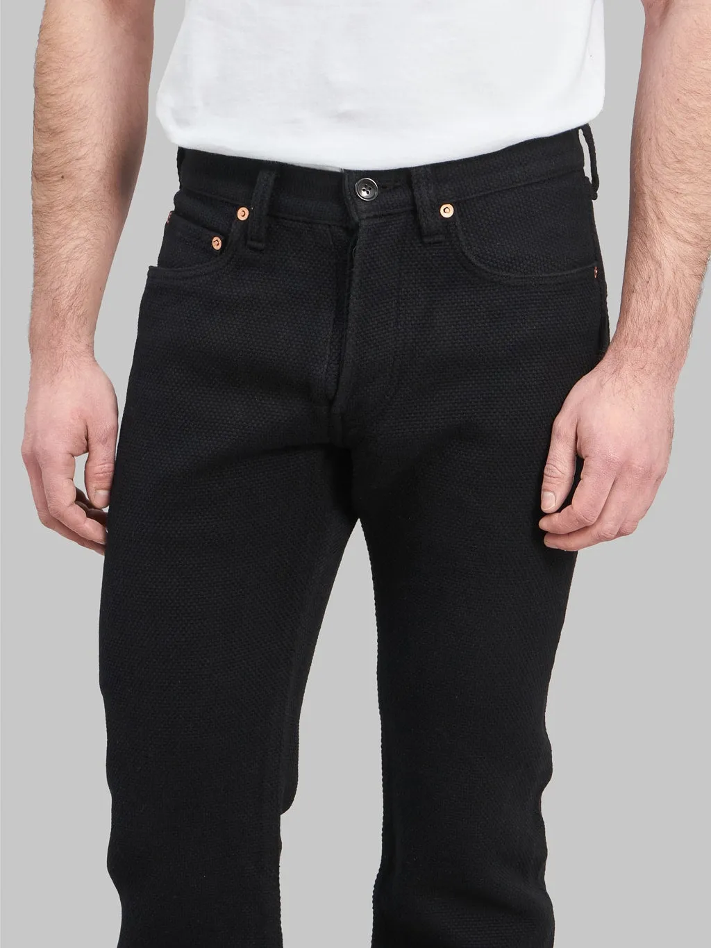 Studio D'Artisan SD1877 Kurozome Black 14oz Sashiko Slim Straight Jeans