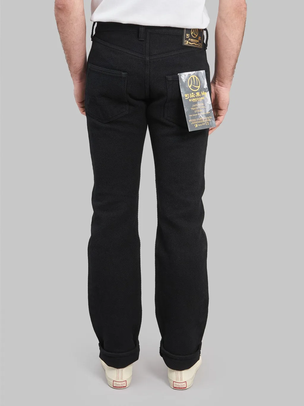 Studio D'Artisan SD1877 Kurozome Black 14oz Sashiko Slim Straight Jeans