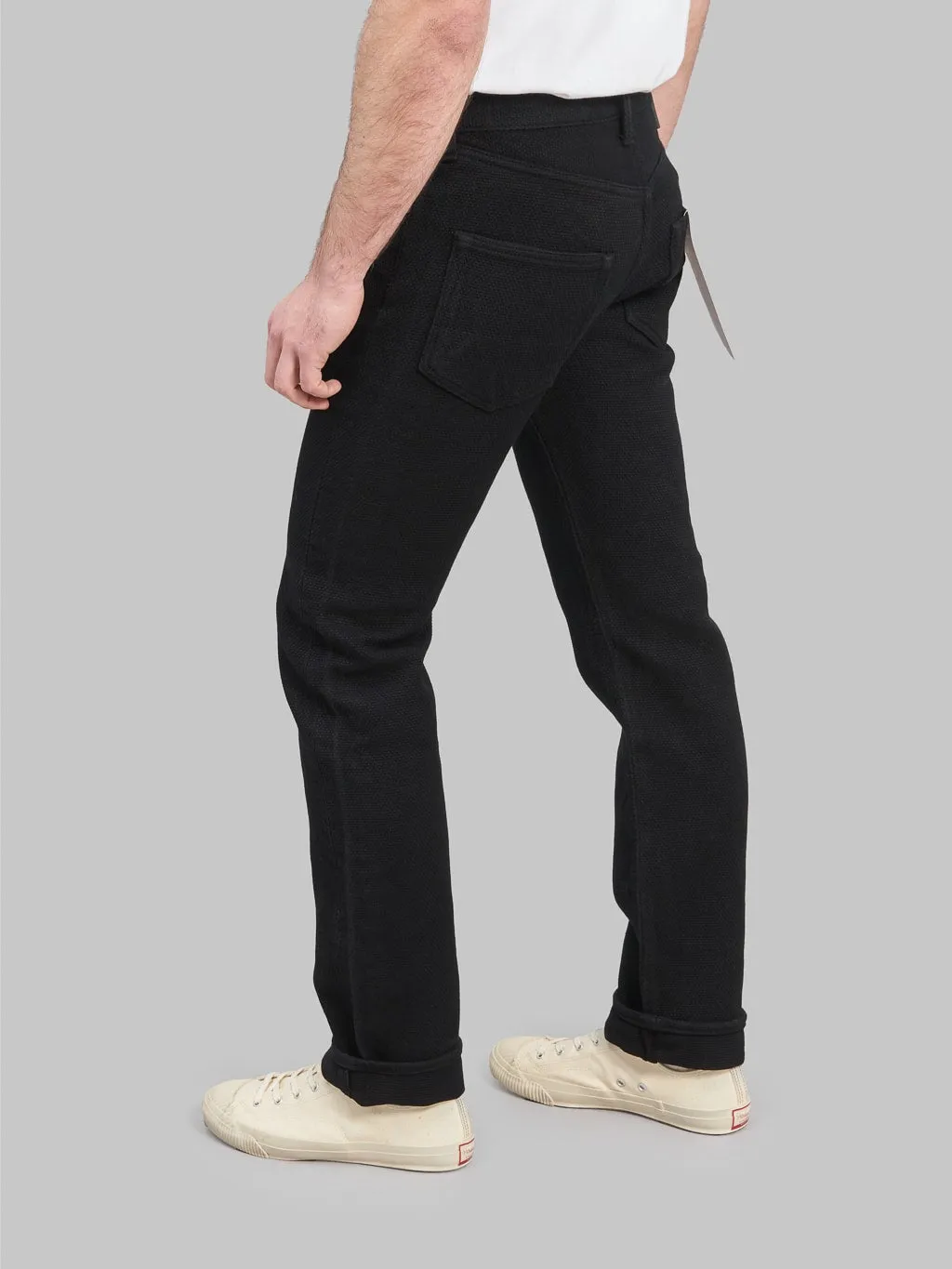 Studio D'Artisan SD1877 Kurozome Black 14oz Sashiko Slim Straight Jeans