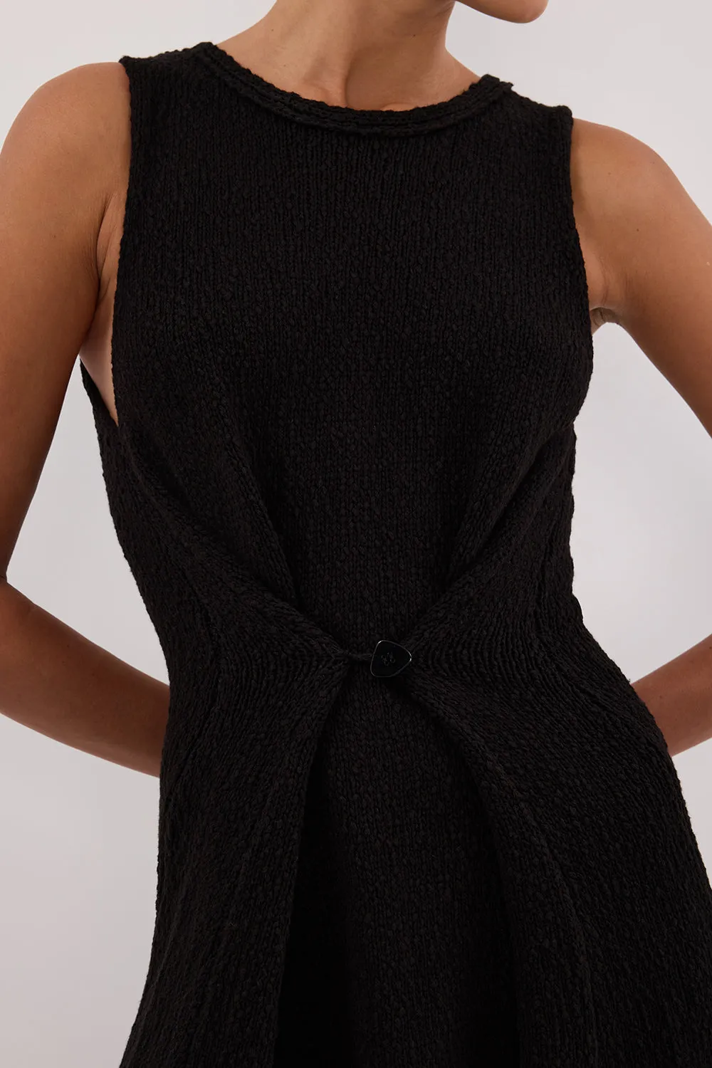 SUE BLACK KNIT MAXI DRESS