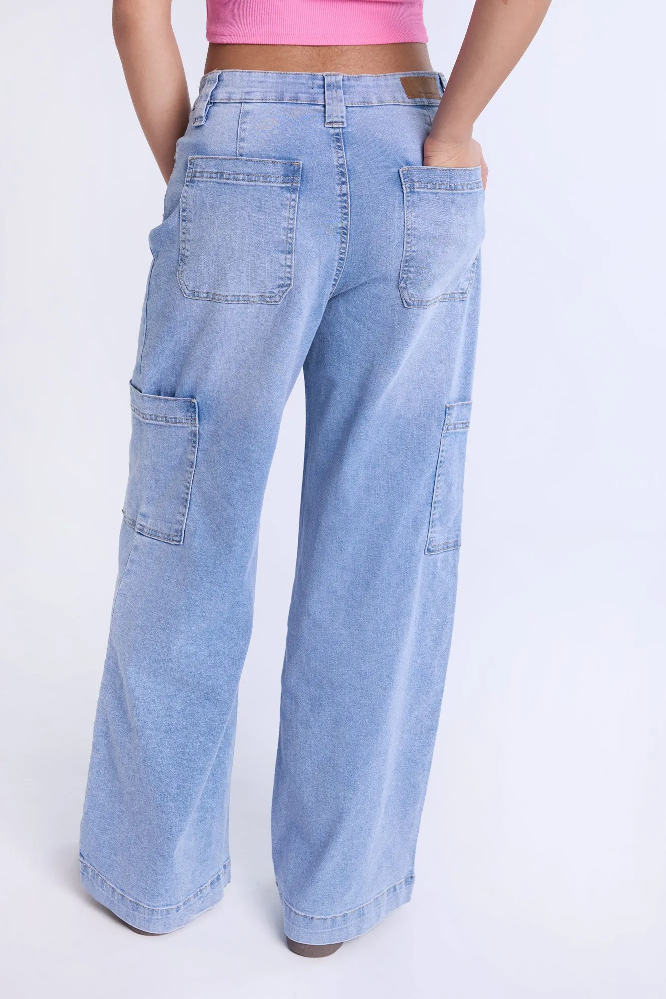 Super High Rise Wide Leg Cargo Jeans