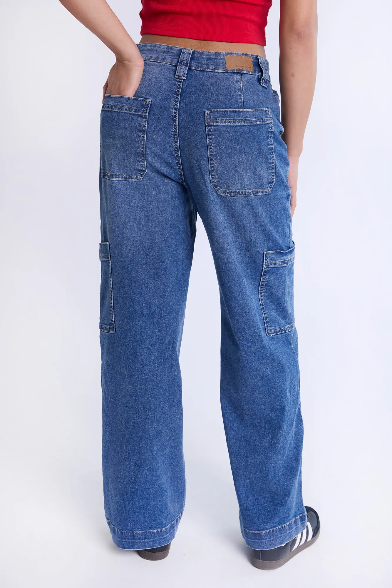 Super High Rise Wide Leg Cargo Jeans