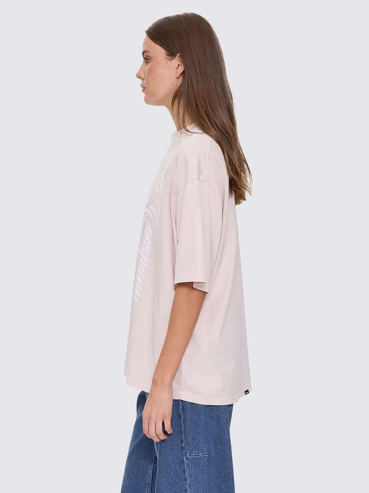 Suspended In Time Oversized Tee - Mauve Chalk