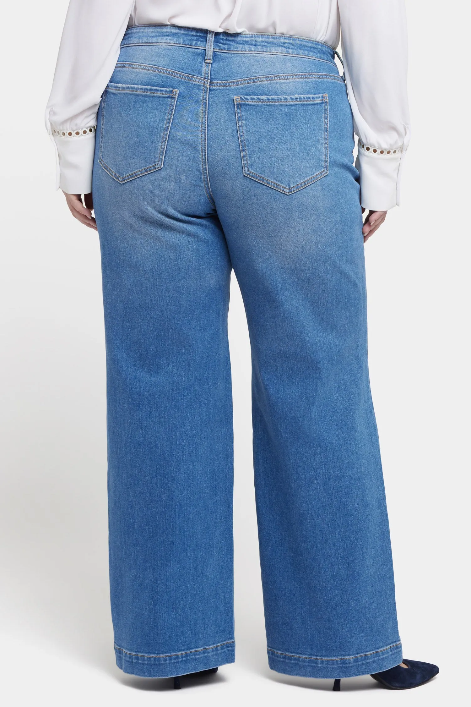 Teresa Wide Leg Jeans In Plus Size - Water Canyon