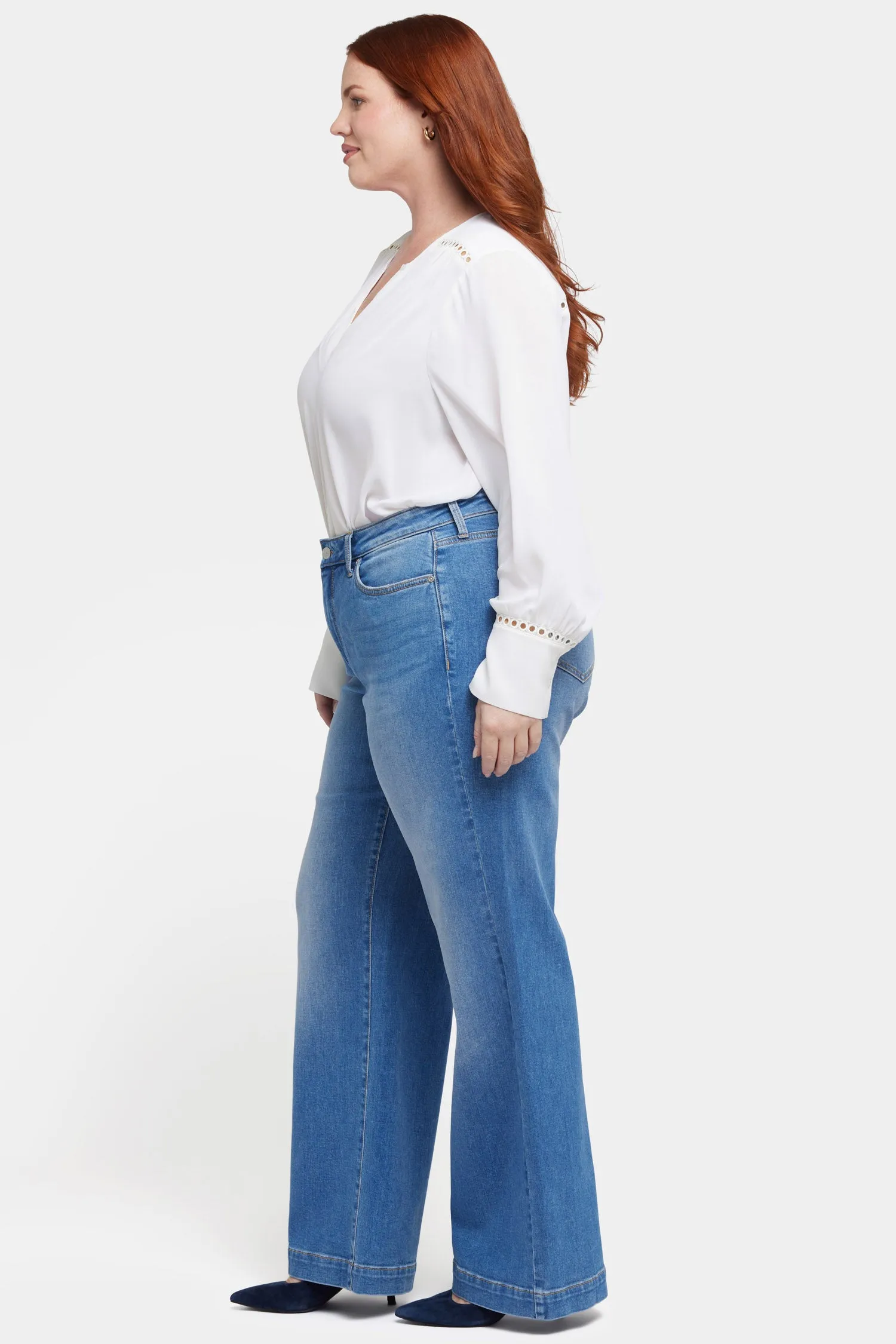 Teresa Wide Leg Jeans In Plus Size - Water Canyon