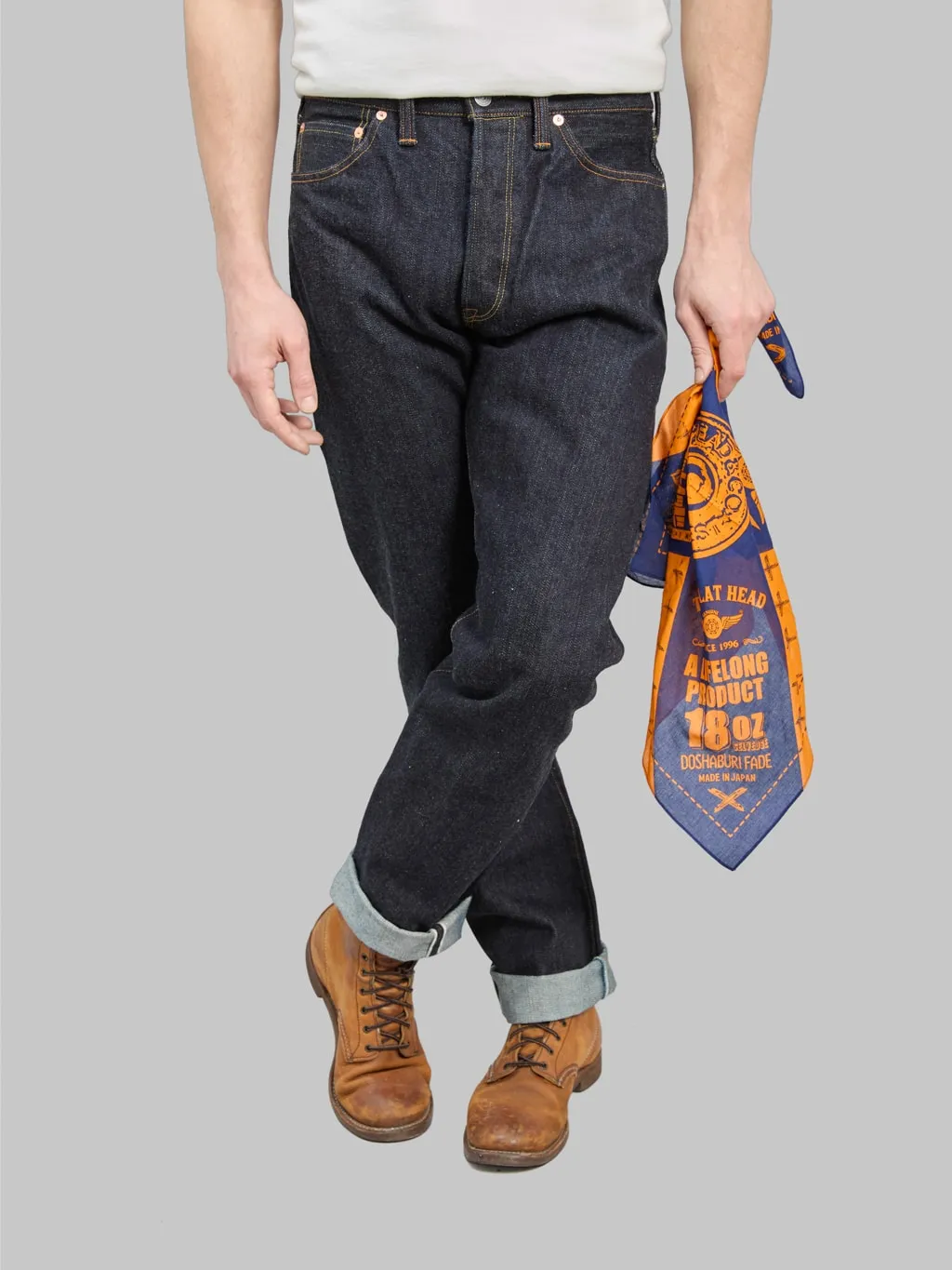 The Flat Head 8004 18oz Wide Tapered Jeans