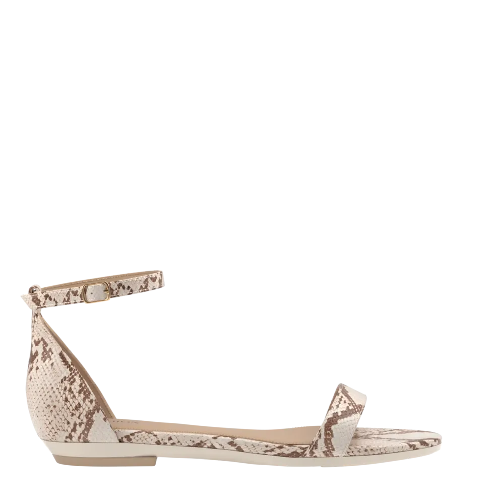 The Pashionista - Ivory Snakeskin Flat - FINAL SALE