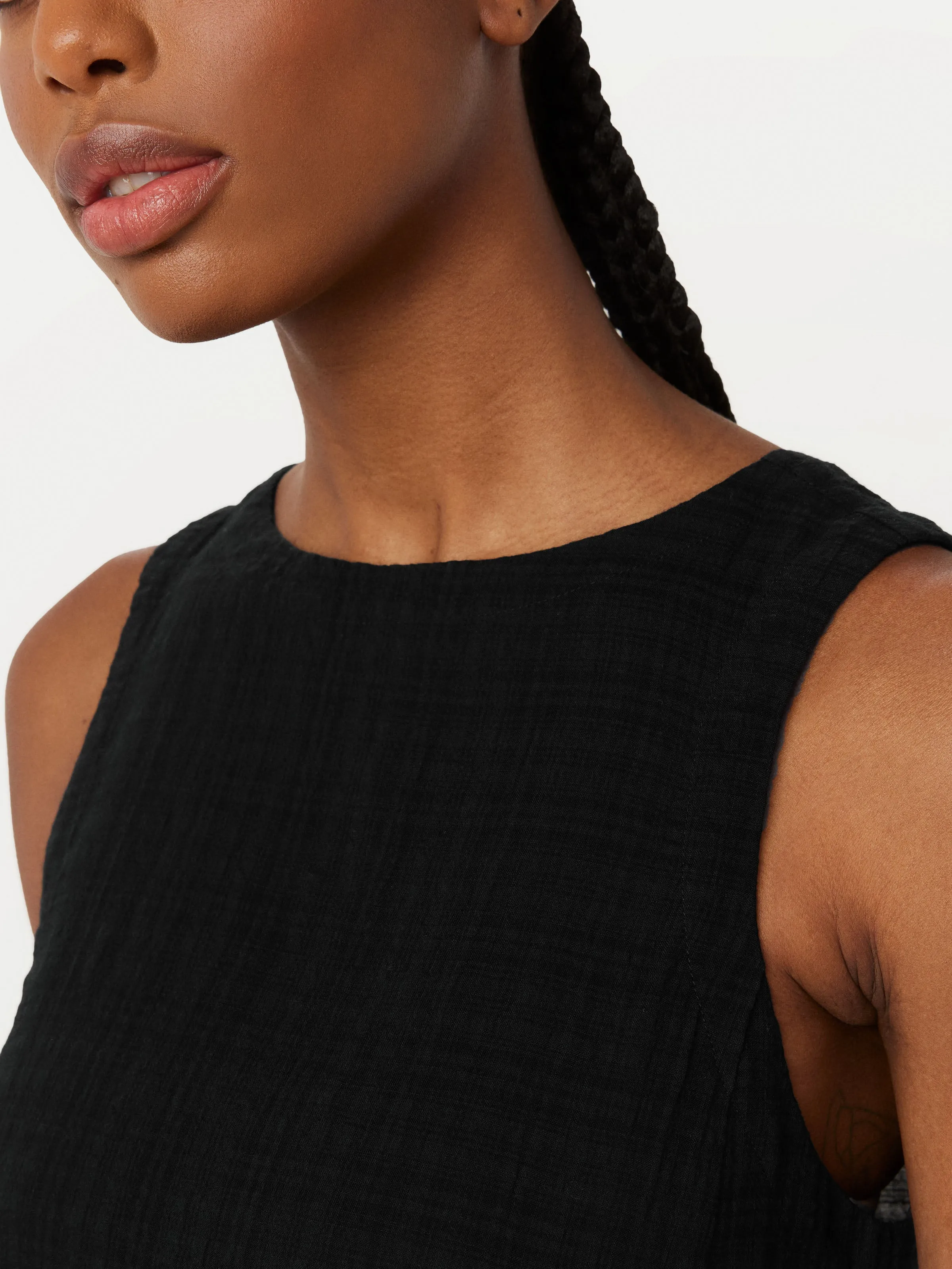 The Seersucker Shift Dress in Black