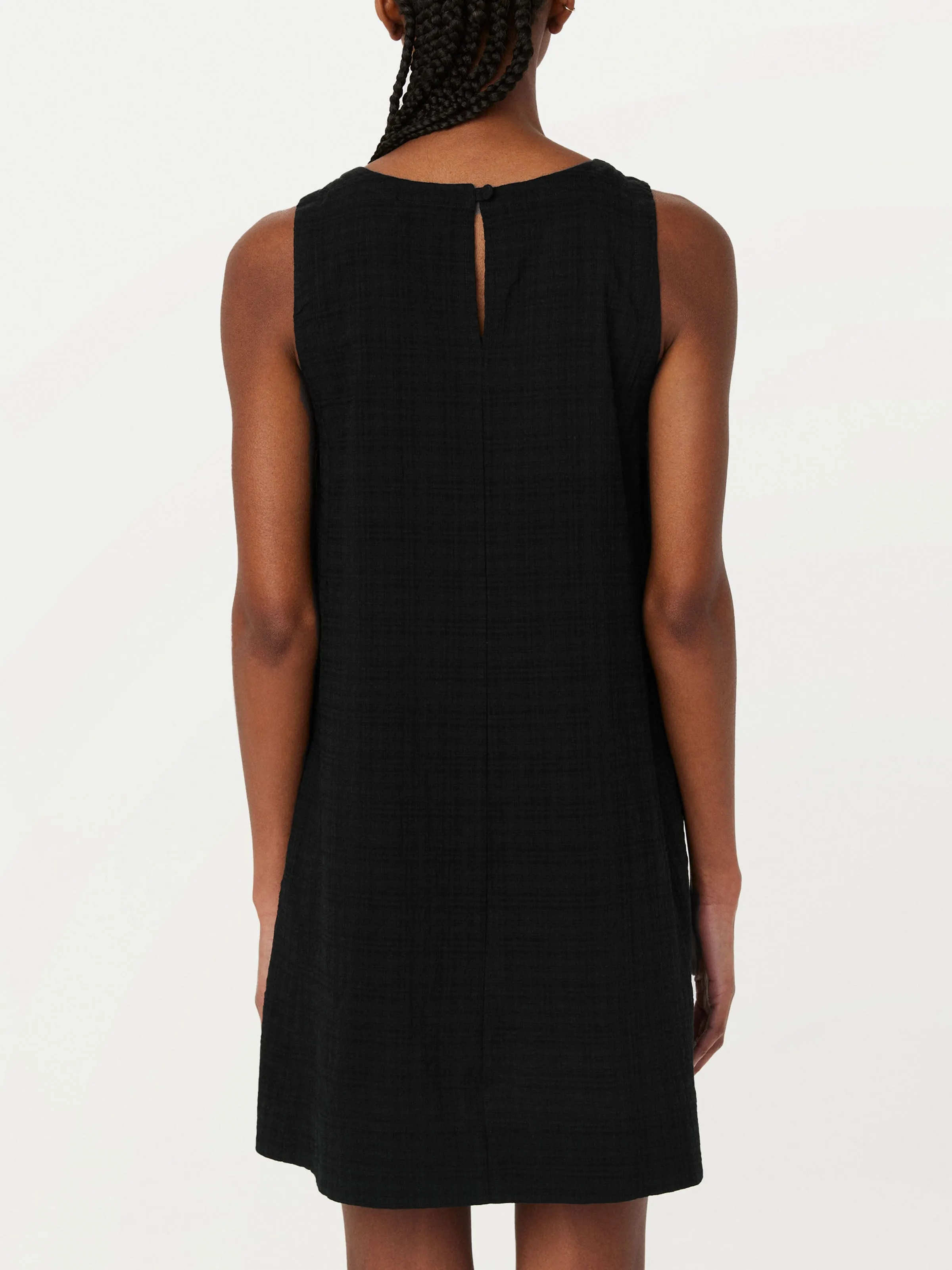 The Seersucker Shift Dress in Black