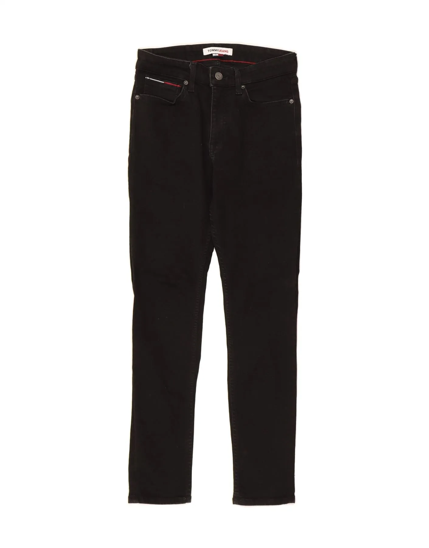 TOMMY HILFIGER Womens Slim Jeans W28 L30 Black Cotton