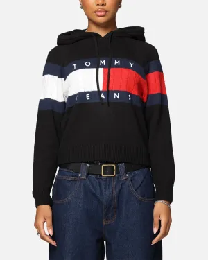 Tommy Jeans Women's TJW Center Flag Hoodie Sweater Black