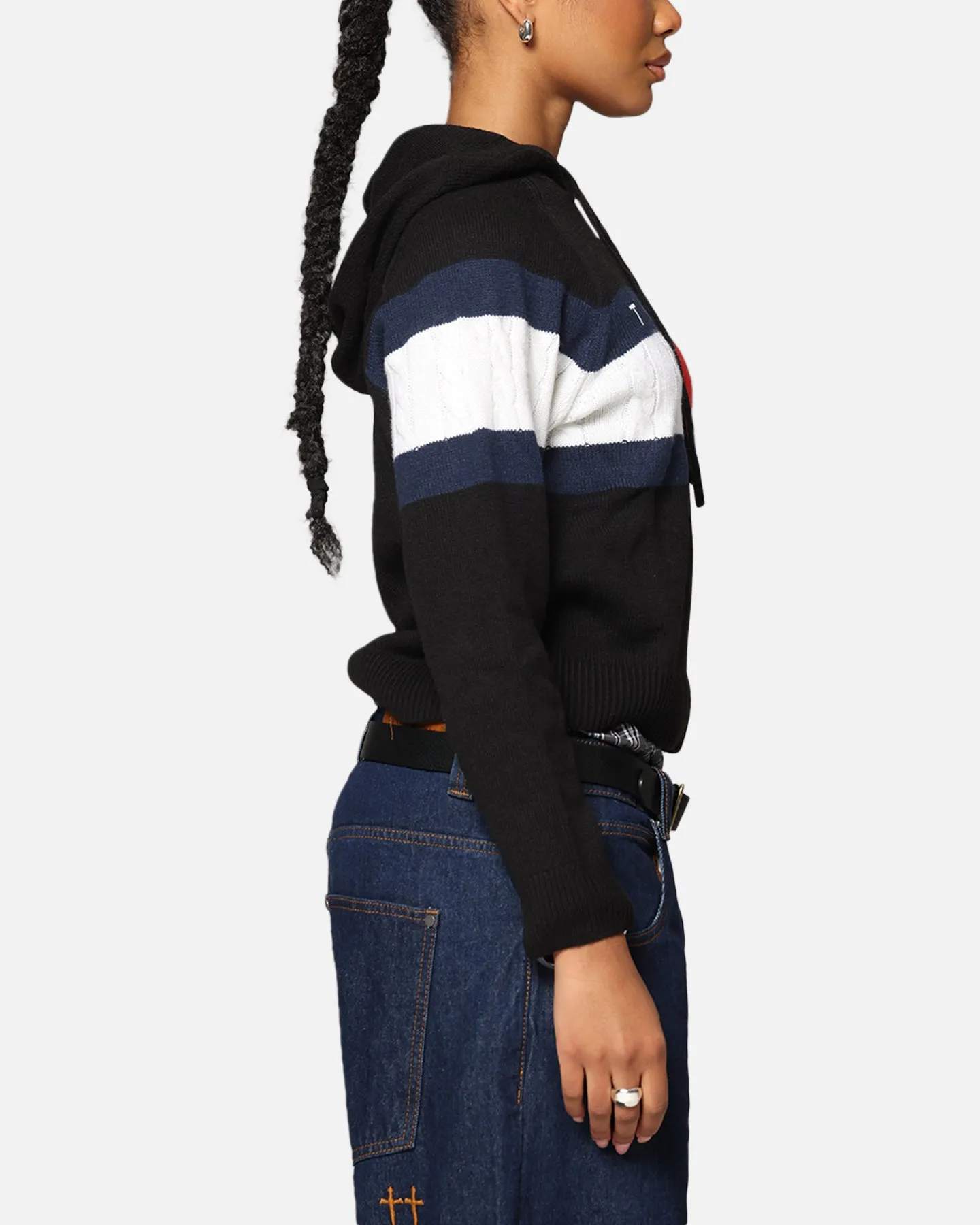 Tommy Jeans Women's TJW Center Flag Hoodie Sweater Black