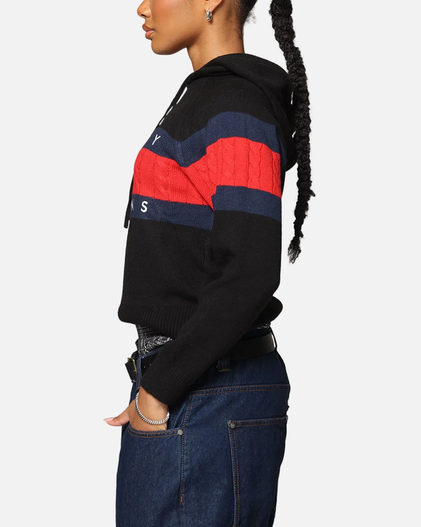 Tommy Jeans Women's TJW Center Flag Hoodie Sweater Black