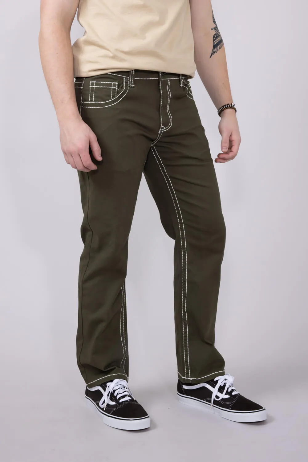 True Luck Blake Bootcut Jeans for Men in Olive | TL16350002-OLIVE