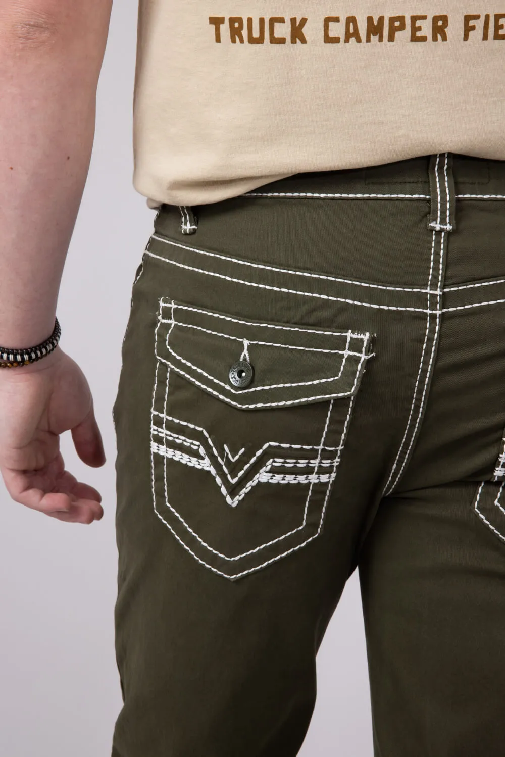 True Luck Blake Bootcut Jeans for Men in Olive | TL16350002-OLIVE