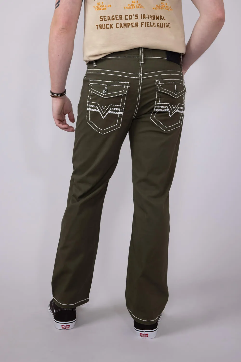 True Luck Blake Bootcut Jeans for Men in Olive | TL16350002-OLIVE
