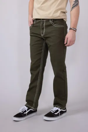 True Luck Blake Bootcut Jeans for Men in Olive | TL16350002-OLIVE