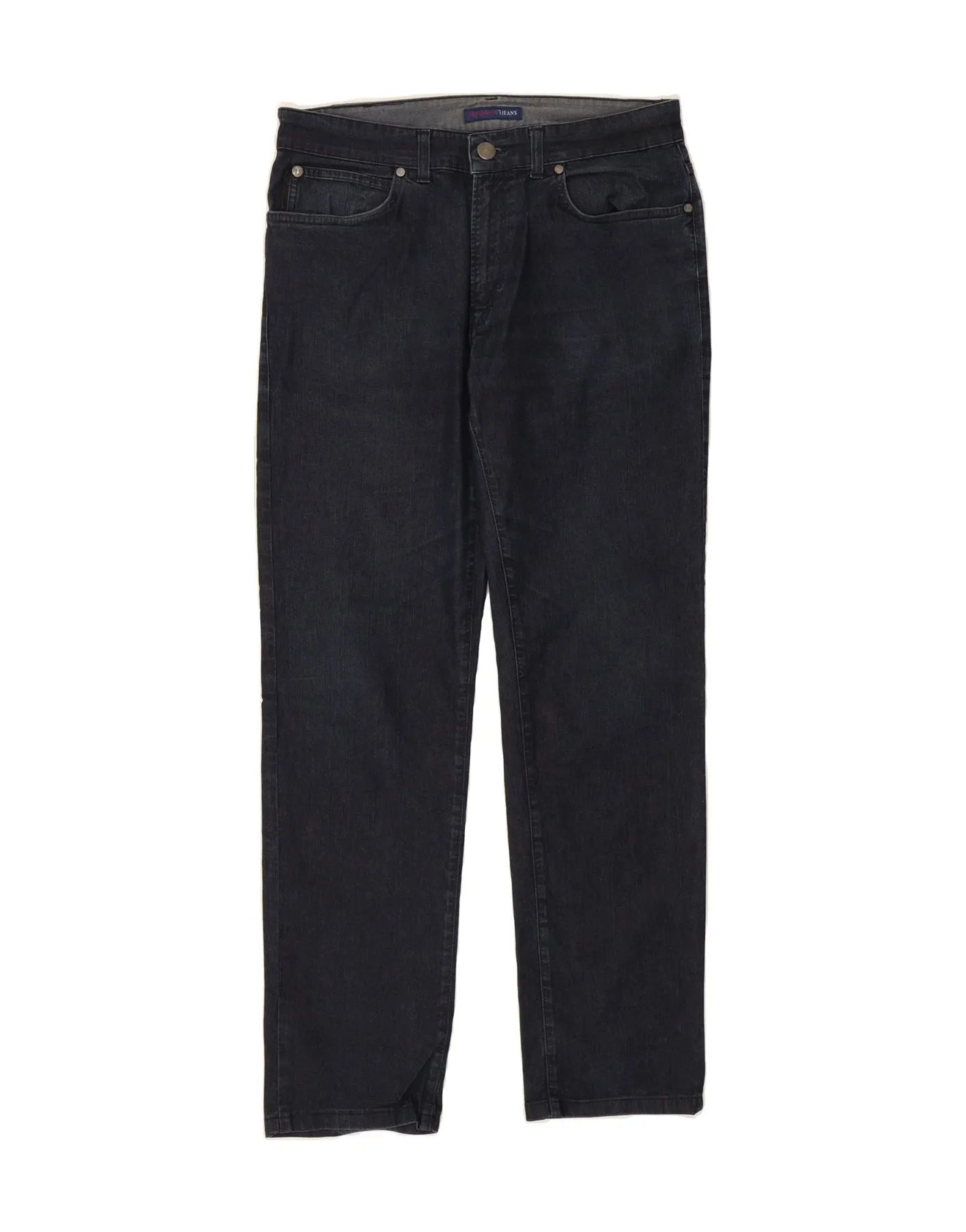 TRUSSARDI Mens Straight Jeans IT 50 Large W34 L31 Black Cotton