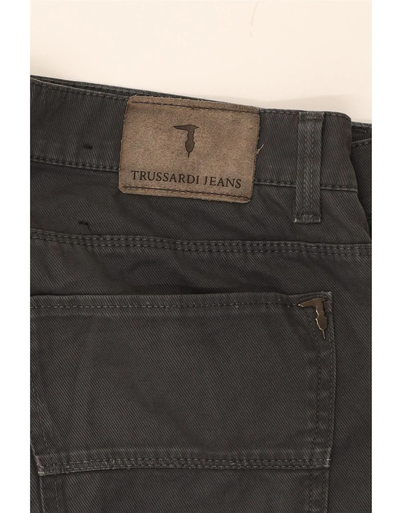 TRUSSARDI Womens Straight Jeans W33 L30 Grey Polyester
