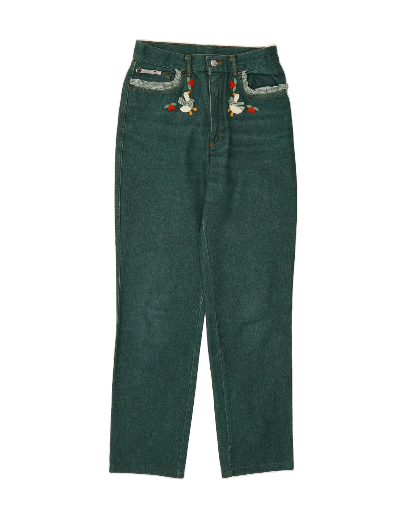 VINTAGE Womens Tapered Jeans W31 L30 Green Cotton