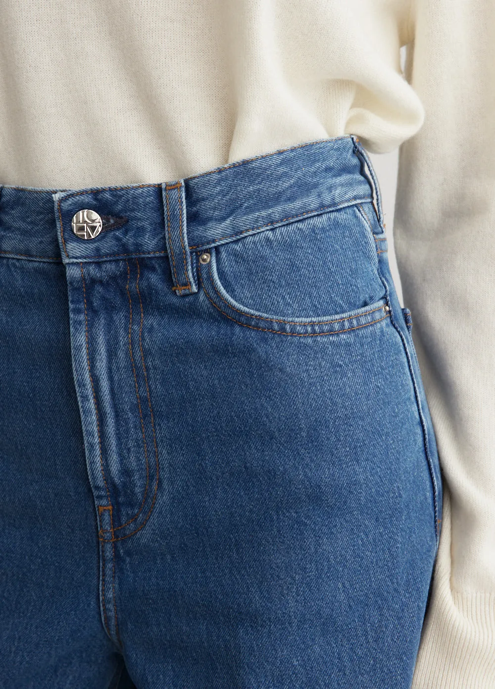 Wide Leg Denim Jeans 32"