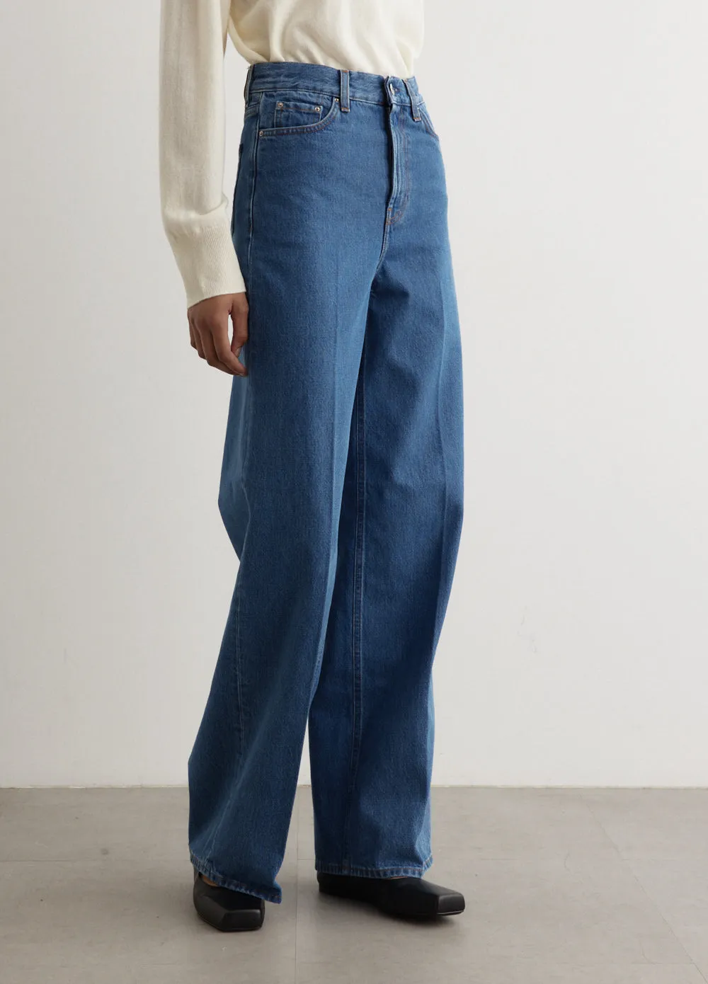 Wide Leg Denim Jeans 32"