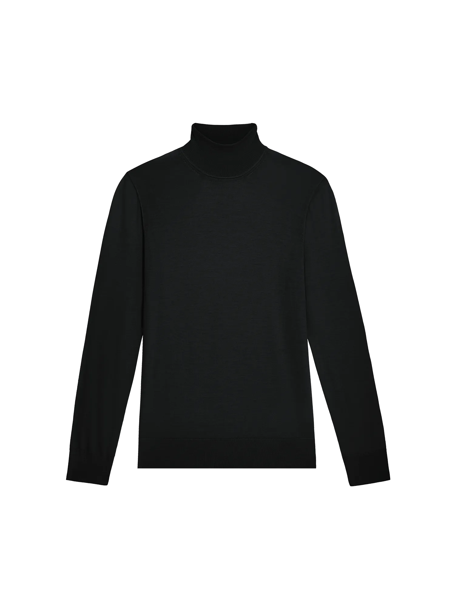 Women’s Regenerative Merino Wool Turtleneck Sweater—black