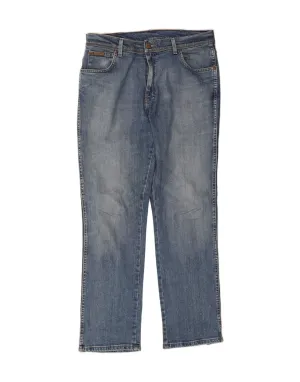 WRANGLER Mens Texas Stretch Straight Jeans W36 L32 Blue Cotton