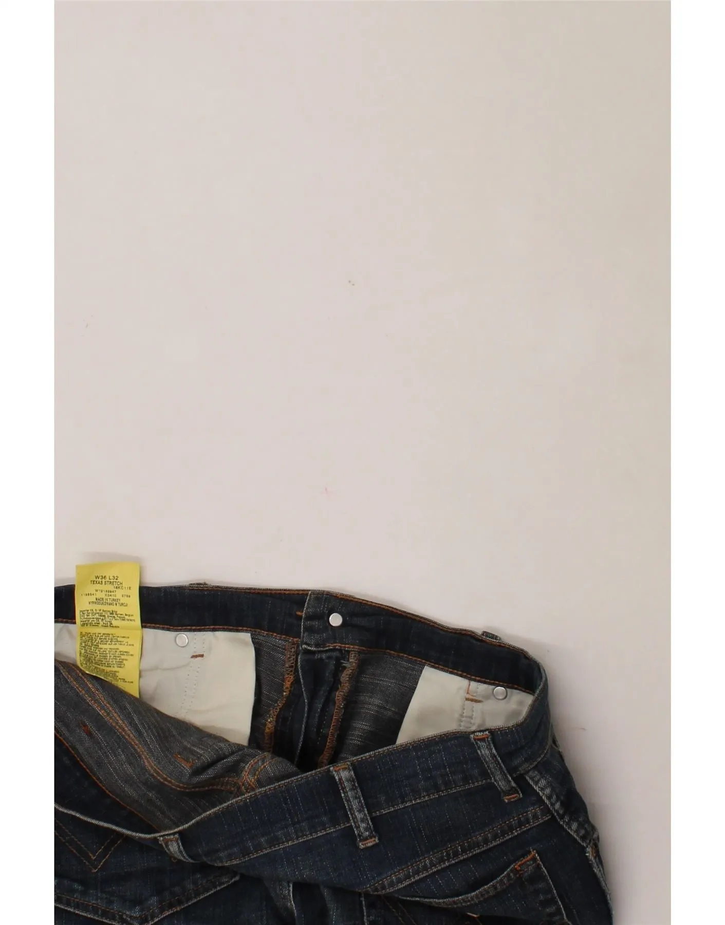 WRANGLER Mens Texas Stretch Straight Jeans W36 L32 Blue Cotton