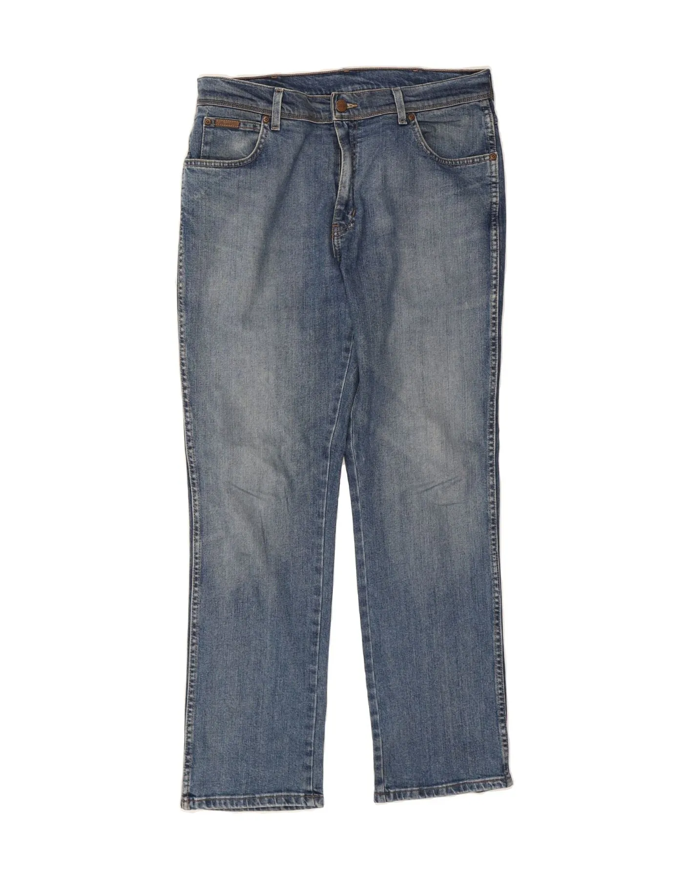 WRANGLER Mens Texas Stretch Straight Jeans W36 L32 Blue Cotton