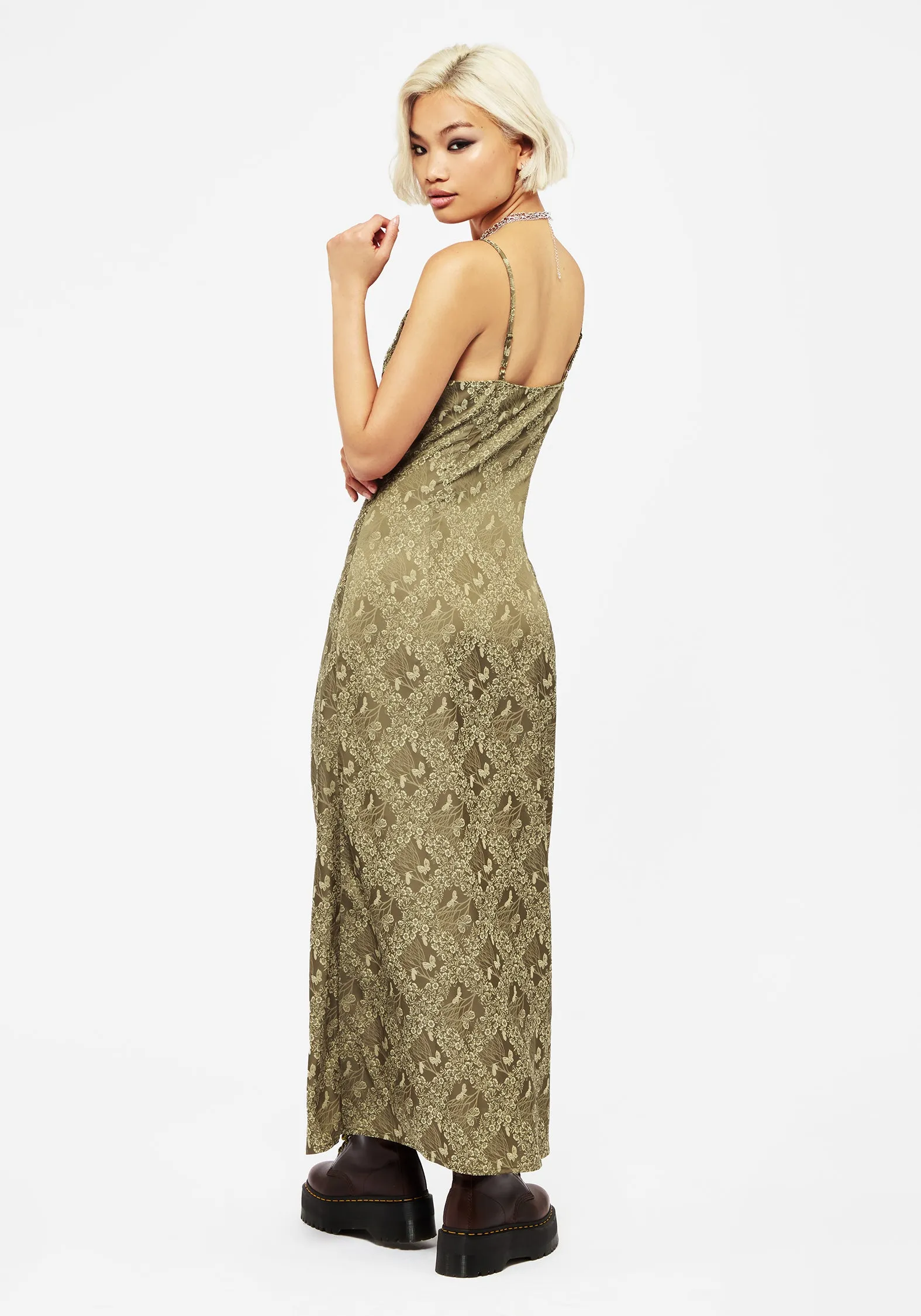 Yara Floral Print Button Up Maxi Slip Dress