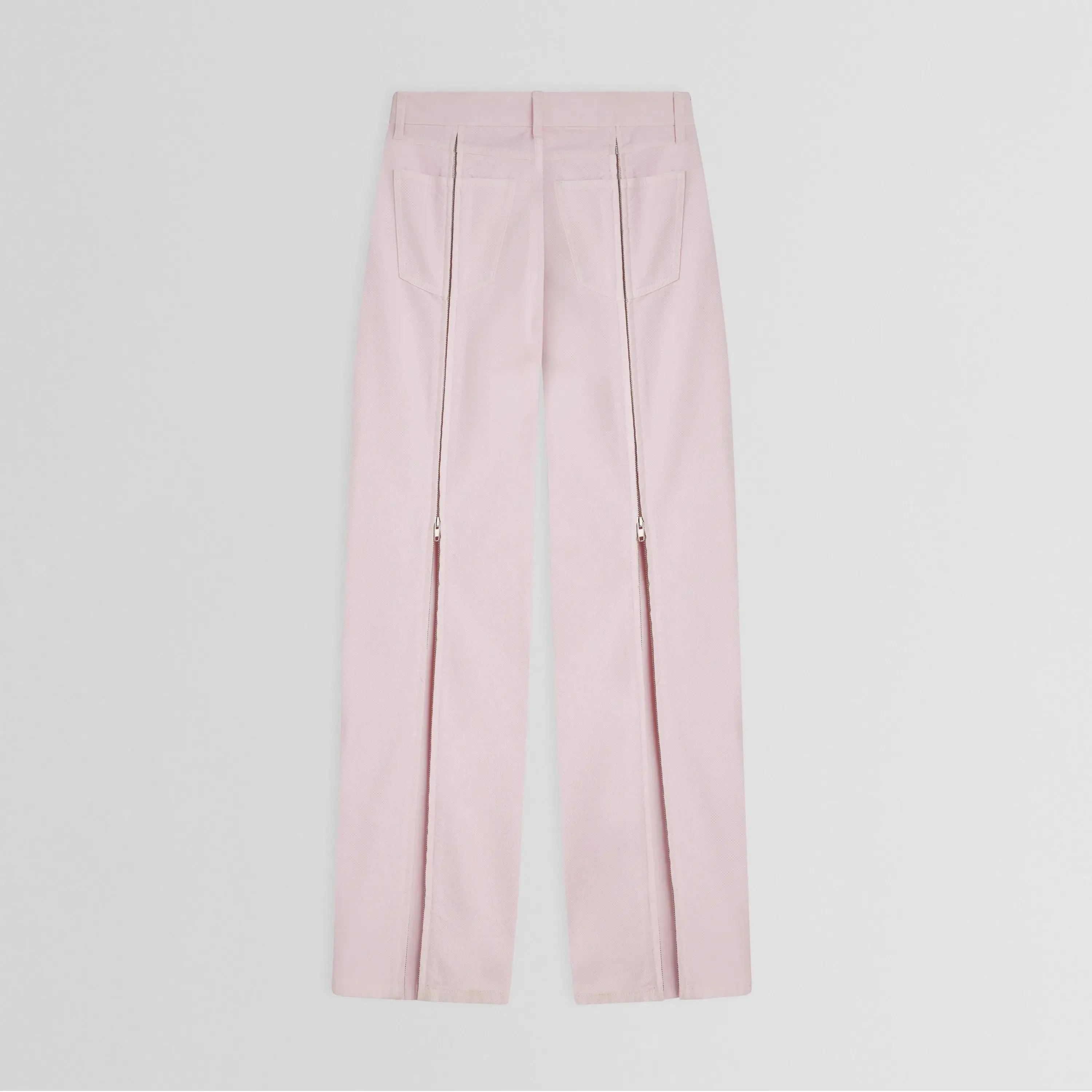 ZIP JEANS | pale pink cotton