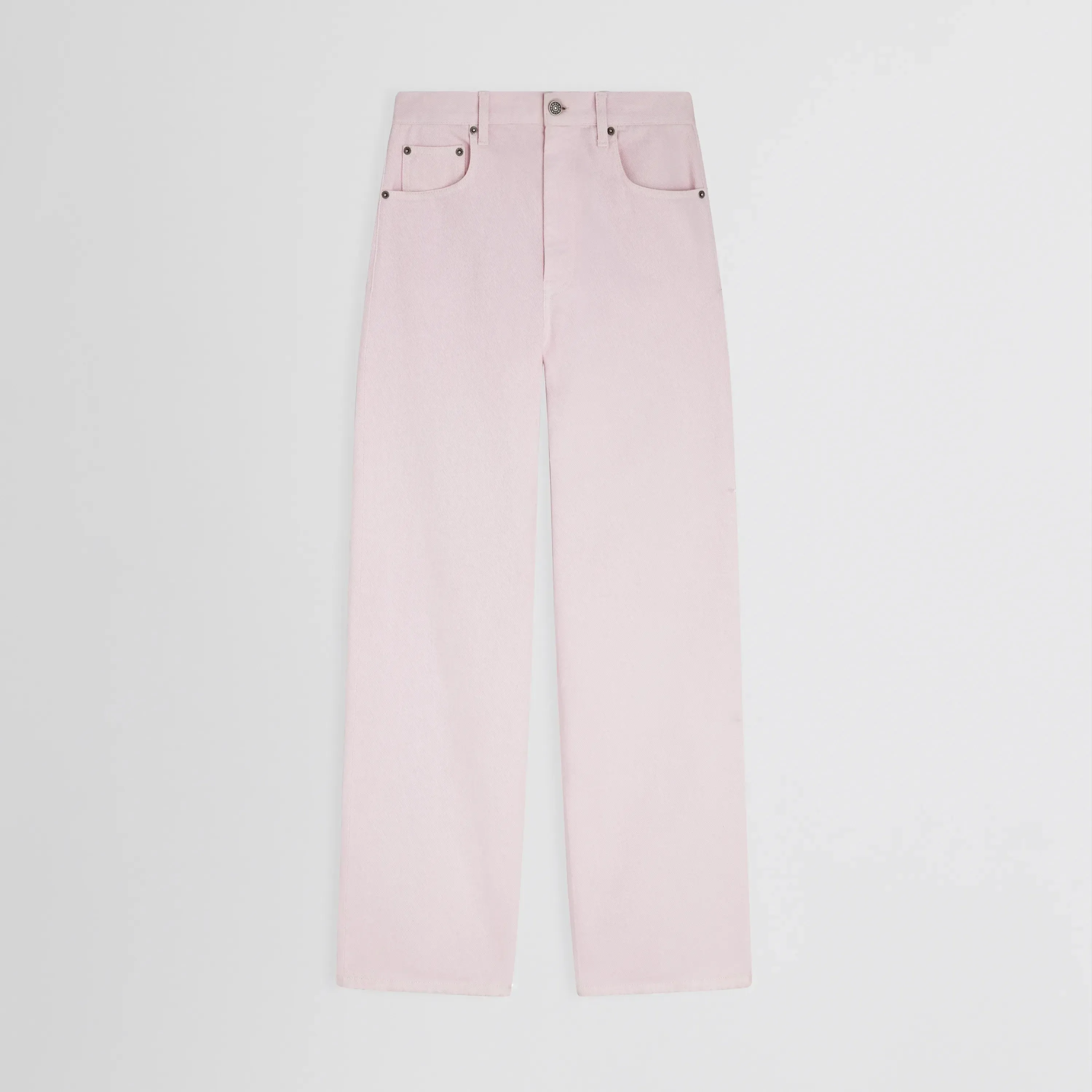 ZIP JEANS | pale pink cotton